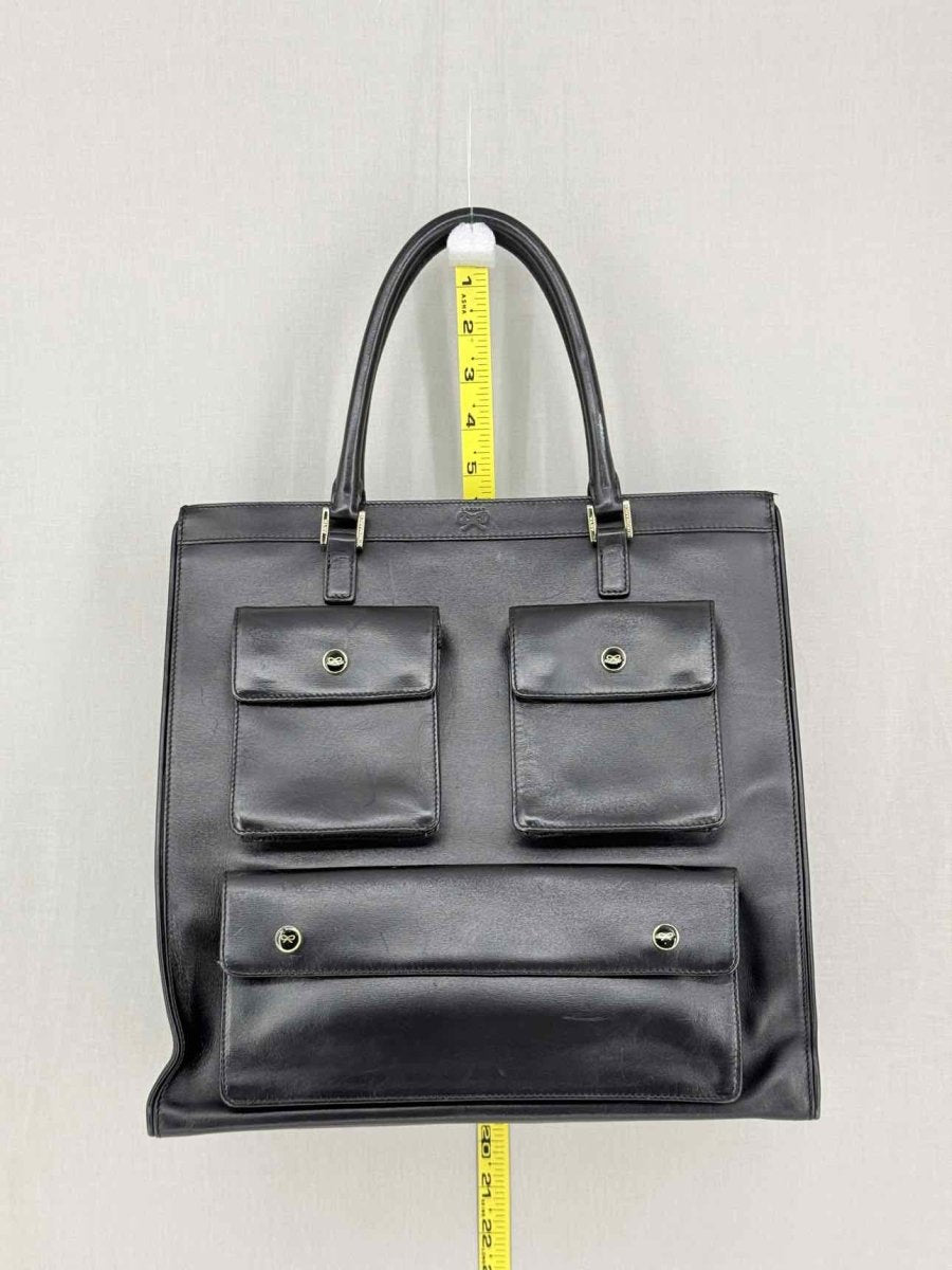 Pre-loved ANYA HINDMARCH Vintage Black Tote Bag at Reems Closet