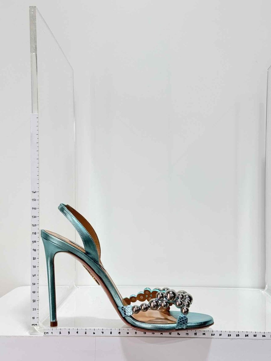 Pre - loved AQUAZZURA Bubbles Aqua Size EU 38 Slingbacks at Reems Closet