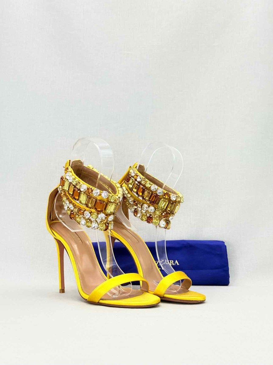 Pre - loved AQUAZZURA Yellow Heeled Sandals 37 at Reems Closet