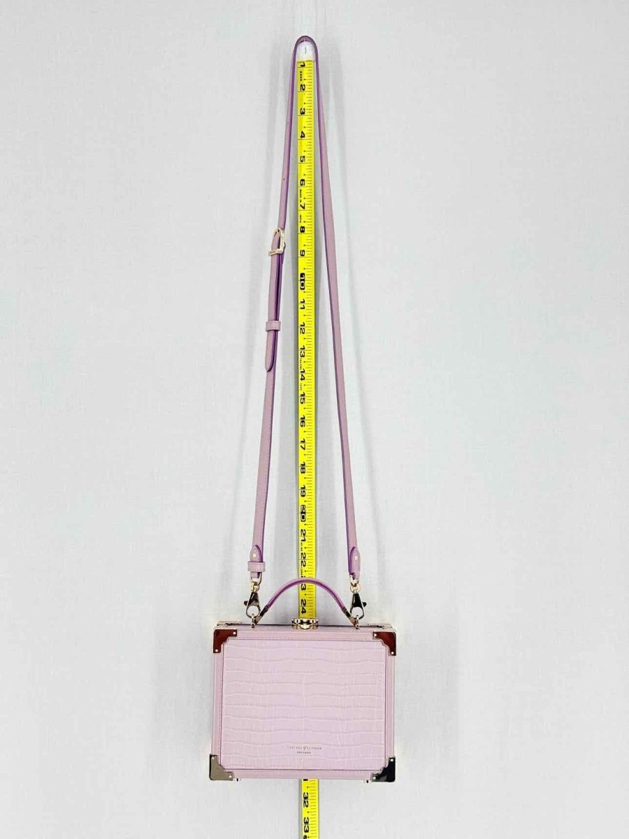 Pre - loved ASPINAL OF LONDON Lilac Crocodile print Top Handle at Reems Closet