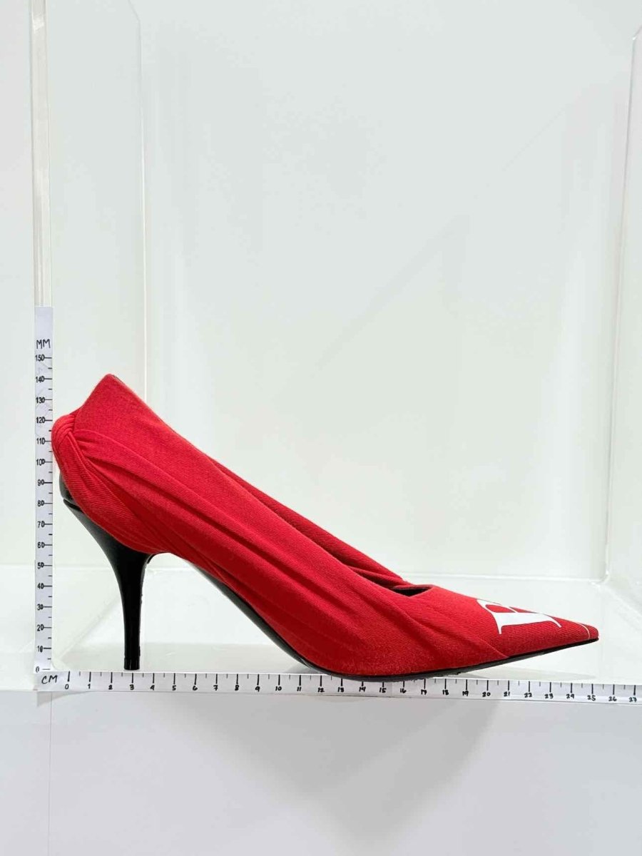 Pre - loved BALENCIAGA Crepe Knife Red Size EU 37.5 Pumps at Reems Closet