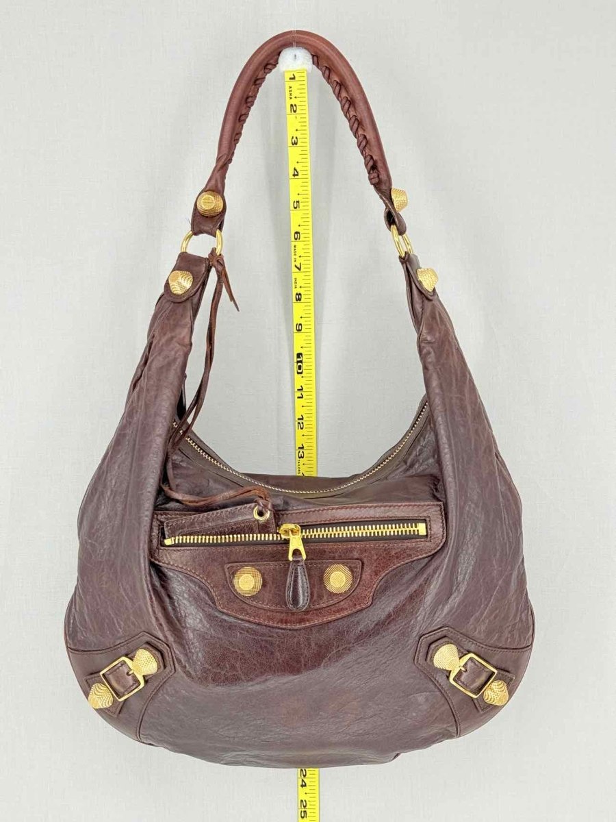 Pre - loved BALENCIAGA GGH Brown Hobo bag at Reems Closet