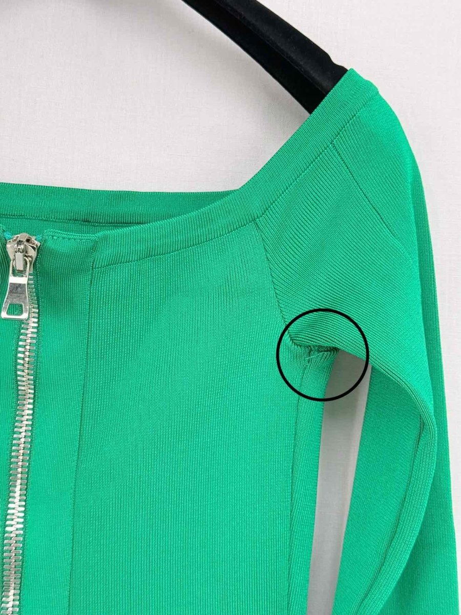 Pre - loved BALMAIN Green Size US 0 Short Dress at Reems Closet