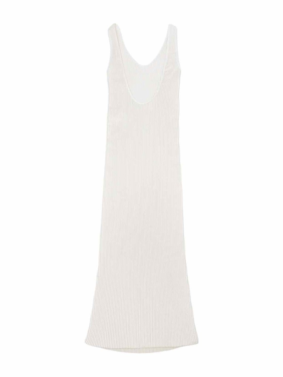 Pre-loved BARBARA CASASOLA White Ribbed Midi Dress from Reems Closet