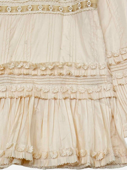 Pre-loved BLUMARINE Beige Crystal Embellished Blouse from Reems Closet