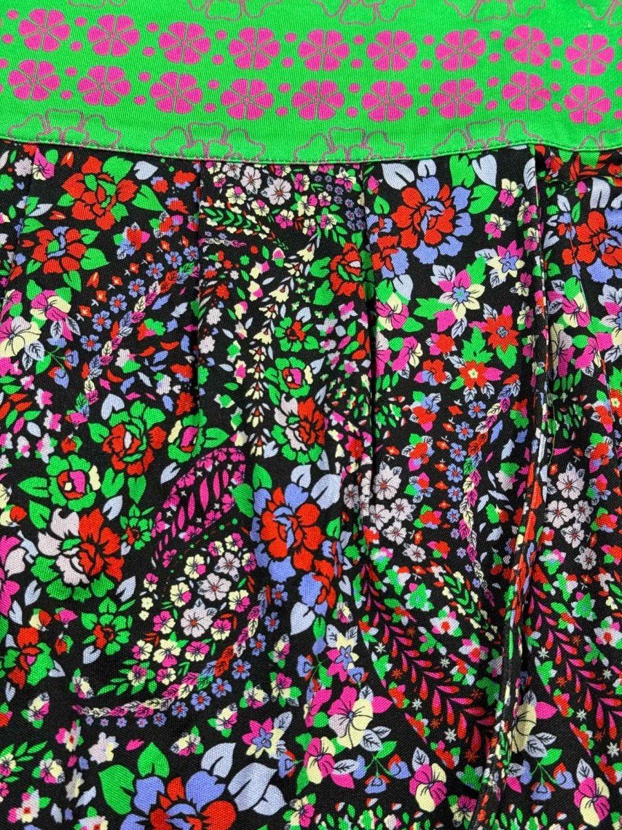 Pre - loved BLUMARINE Green & Pink Floral Mini Skirt US0 at Reems Closet