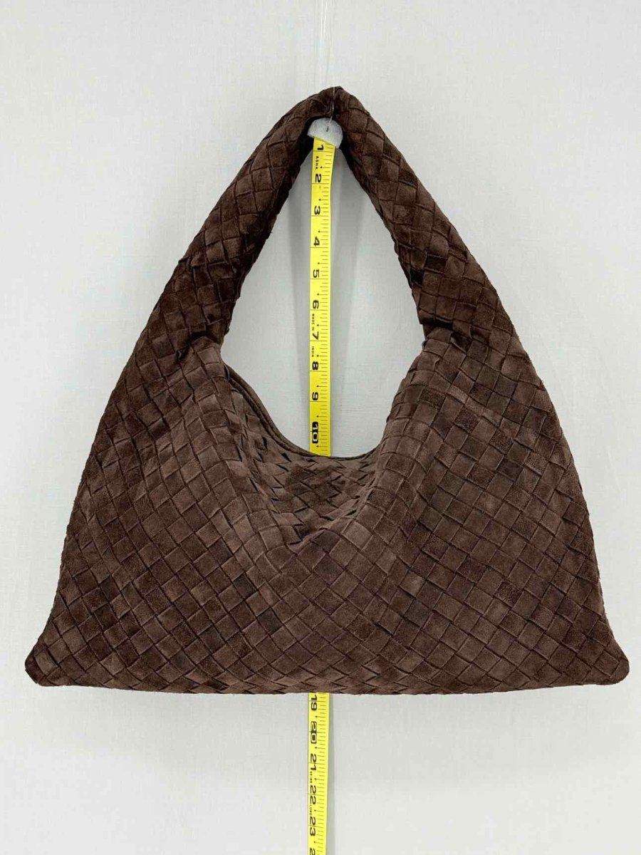 Pre - loved BOTTEGA VENETA Hop Brown Intrecciato Shoulder Bag at Reems Closet