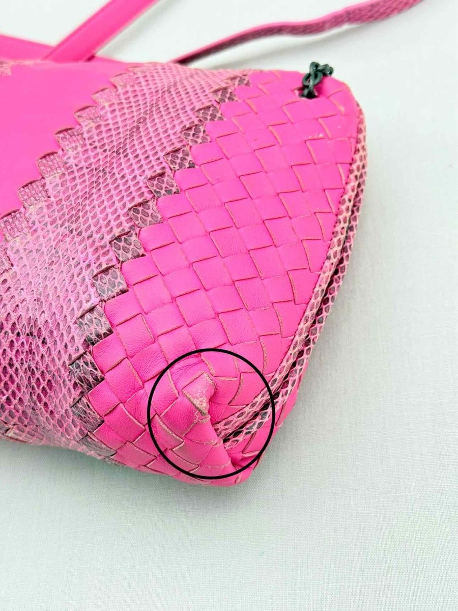 Pre - loved BOTTEGA VENETA Intrecciato Fuchsia Crossbody at Reems Closet