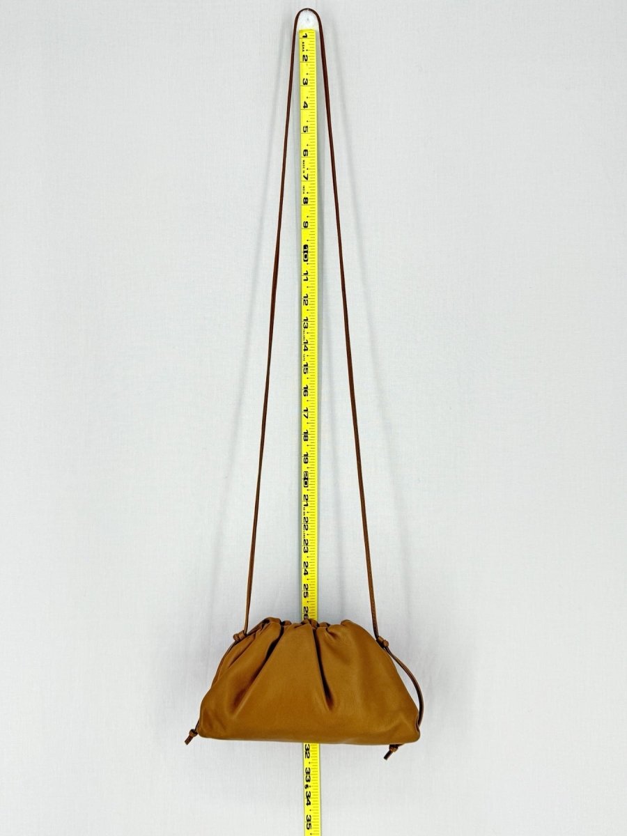 Pre - loved BOTTEGA VENETA Mini Pouch Tan Crossbody at Reems Closet