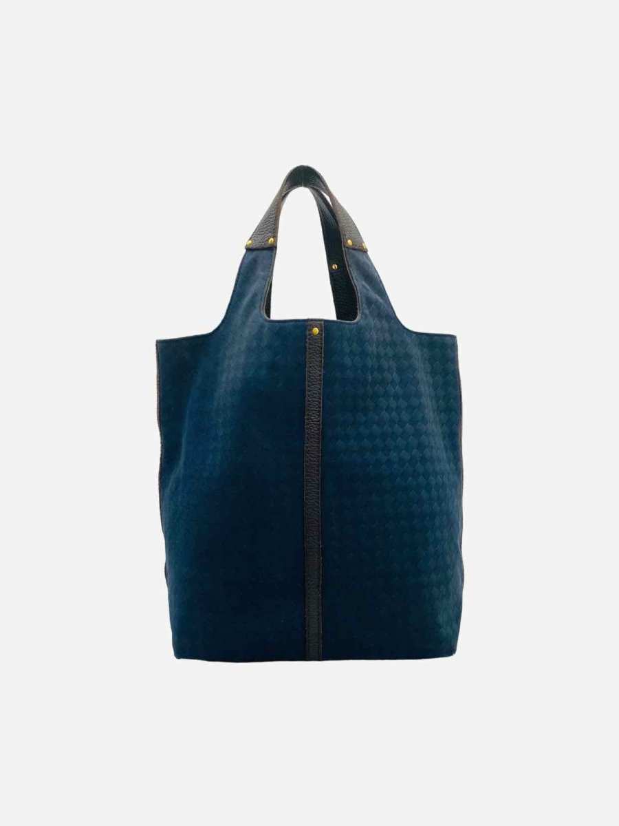 Pre-loved BOTTEGA VENETA Shopper Blue & Brown Tote Bag from Reems Closet