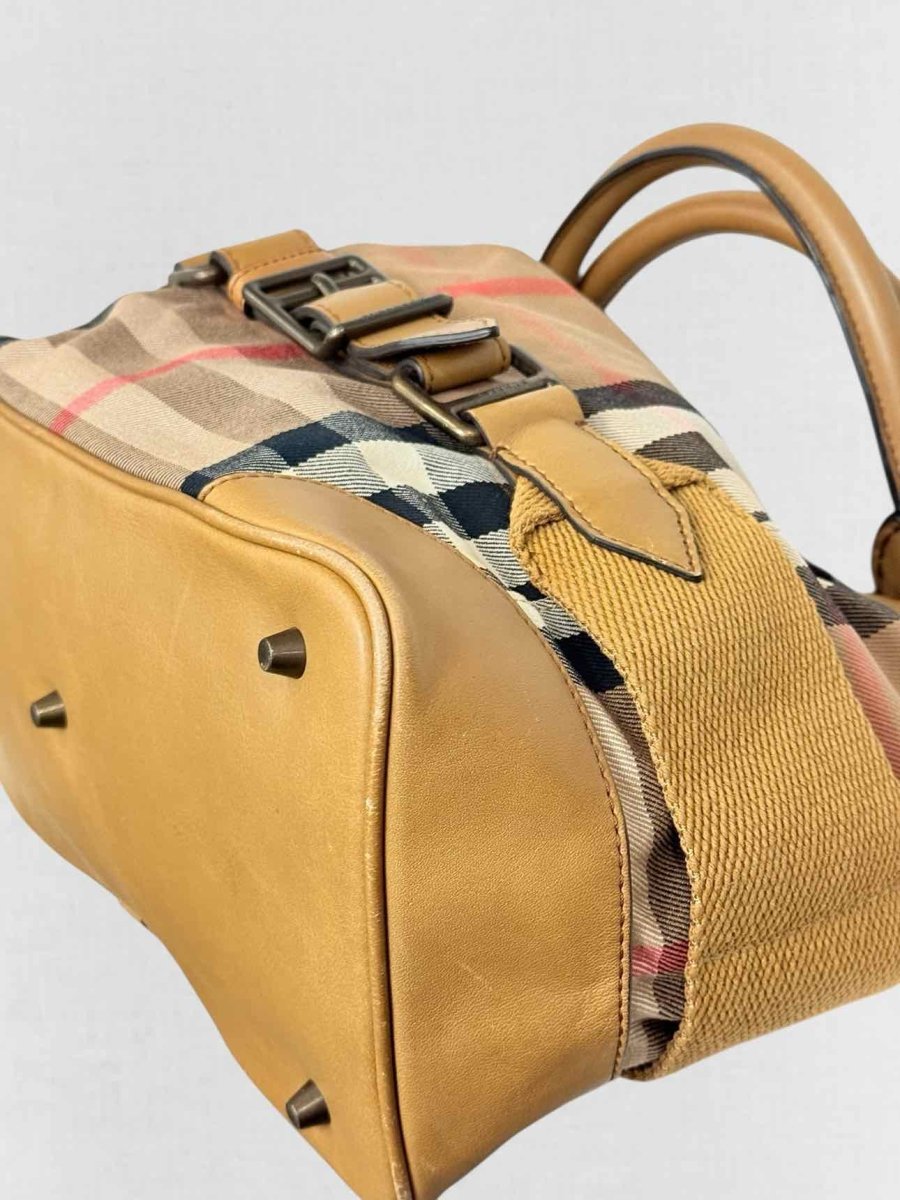 Pre - loved BURBERRY Beige w/ Black & White Shoulder Bag at Reems Closet