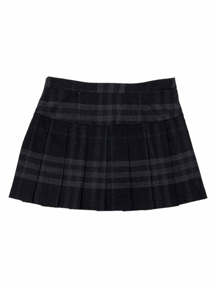 Pre-loved BURBERRY BRIT Black & Grey Pleated Mini Skirt from Reems Closet