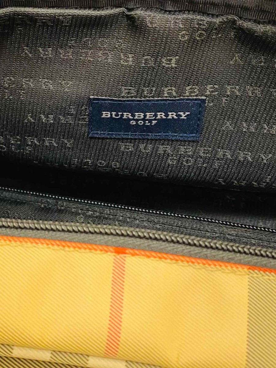 Pre - loved BURBERRY Golf Shoe Beige Multicolor Nova Check Pouch at Reems Closet