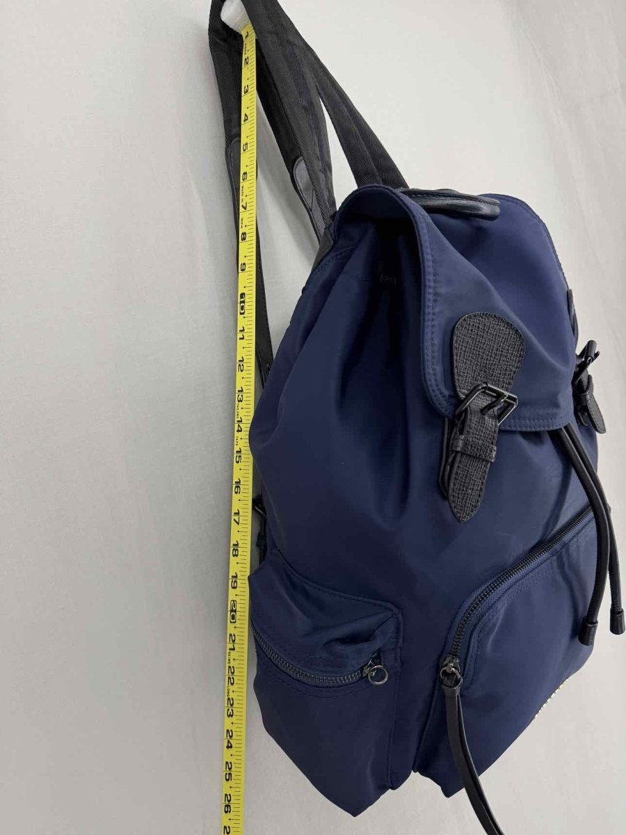 Pre - loved BURBERRY Navy Logo Print Backpack at Reems Closet