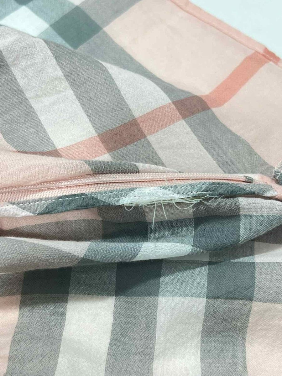 Pre - loved BURBERRY Peplum Pink Multicolor Nova Check Shirt at Reems Closet