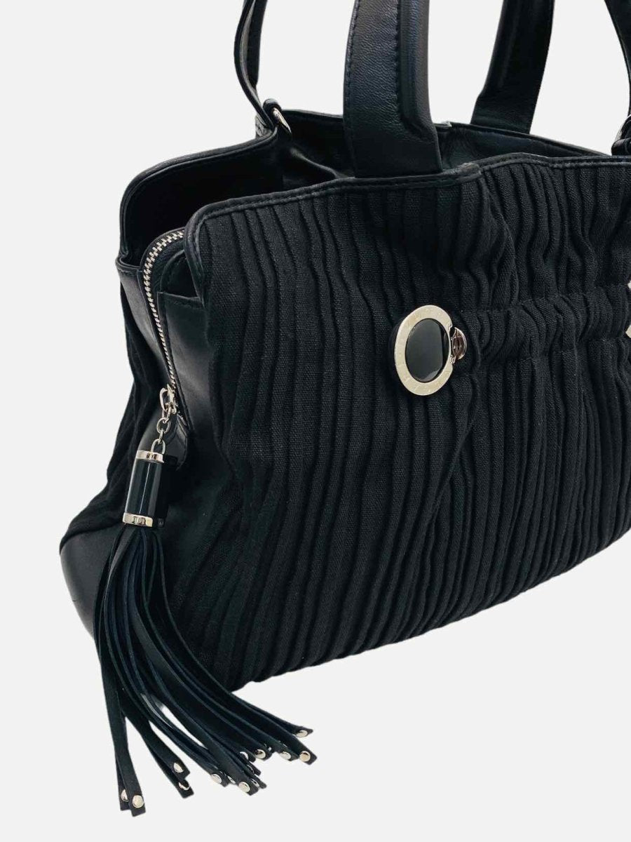 Pre-loved BVLGARI Pleated Black Tote Bag from Reems Closet