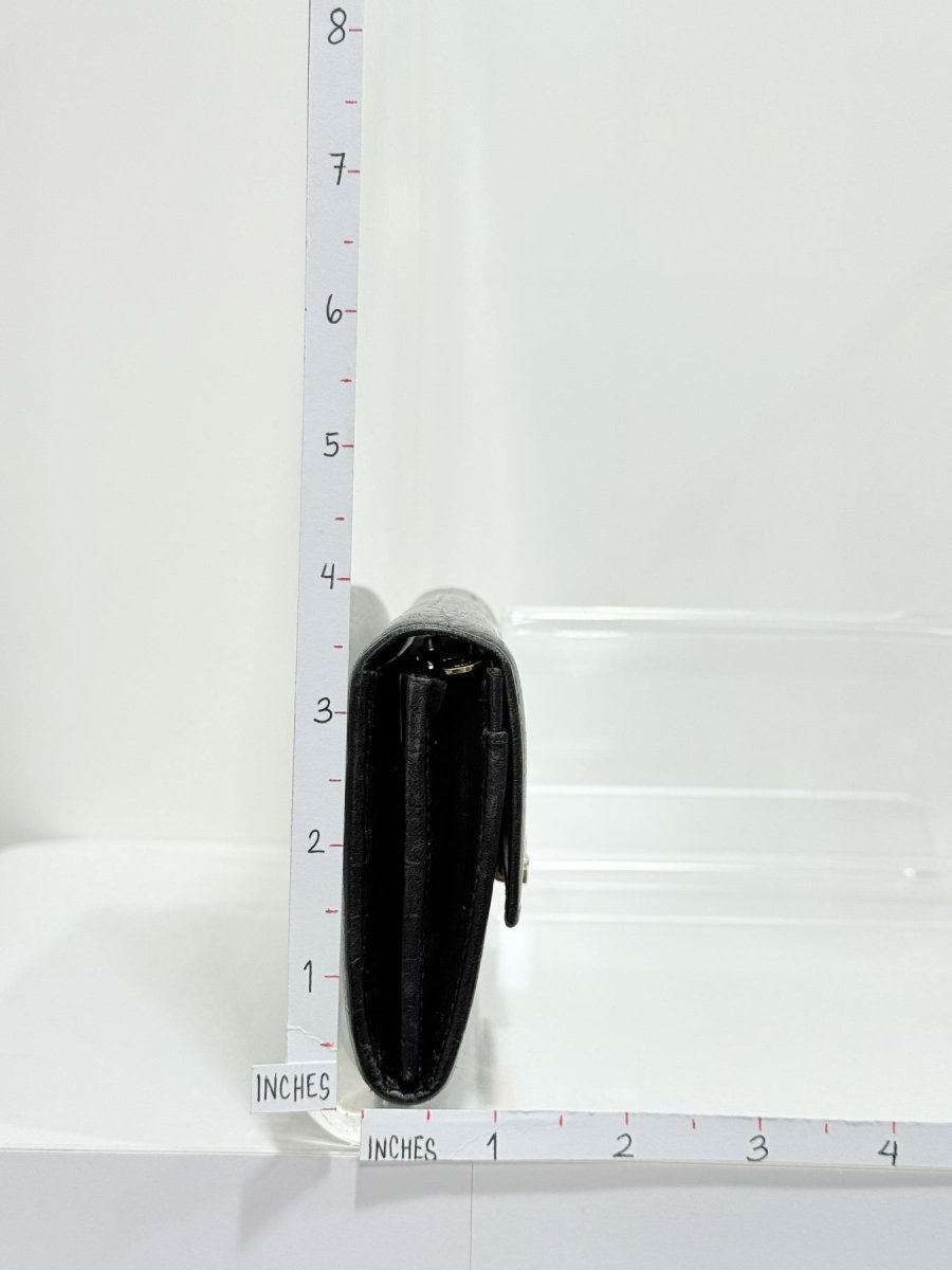 Pre - loved CARTIER Black Embossed Continental Wallet at Reems Closet