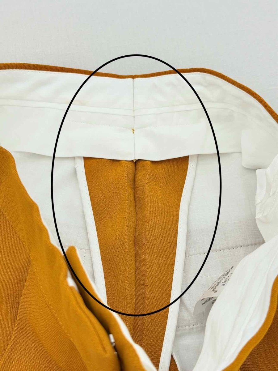 Pre - loved CELINE Yellow Pleated Size US 4 Pants at Reems Closet