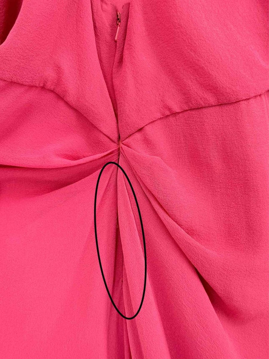 Pre - loved C'EST MOI Pink Ruched Size Medium Long Dress at Reems Closet