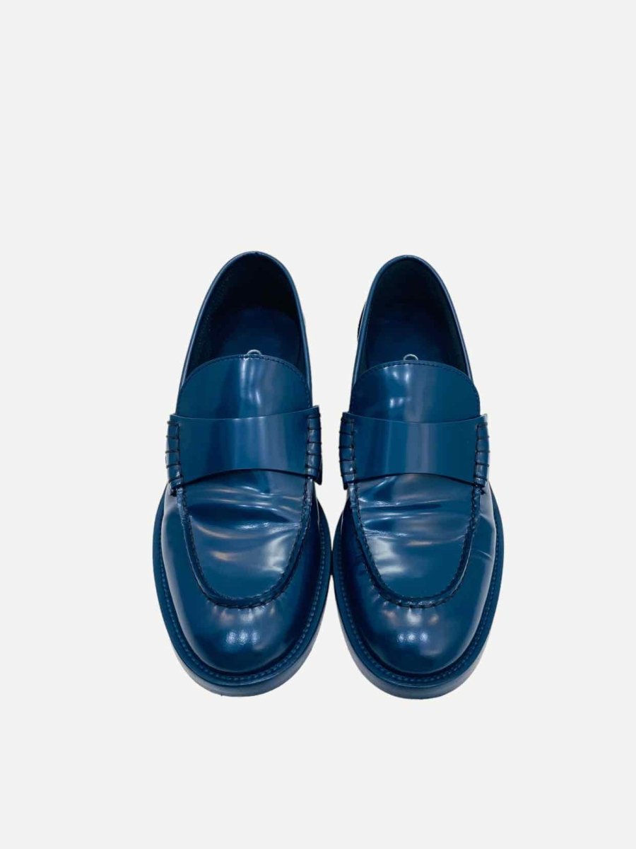 Pre-loved CHANEL 2023 Navy Blue Moccasins from Reems Closet