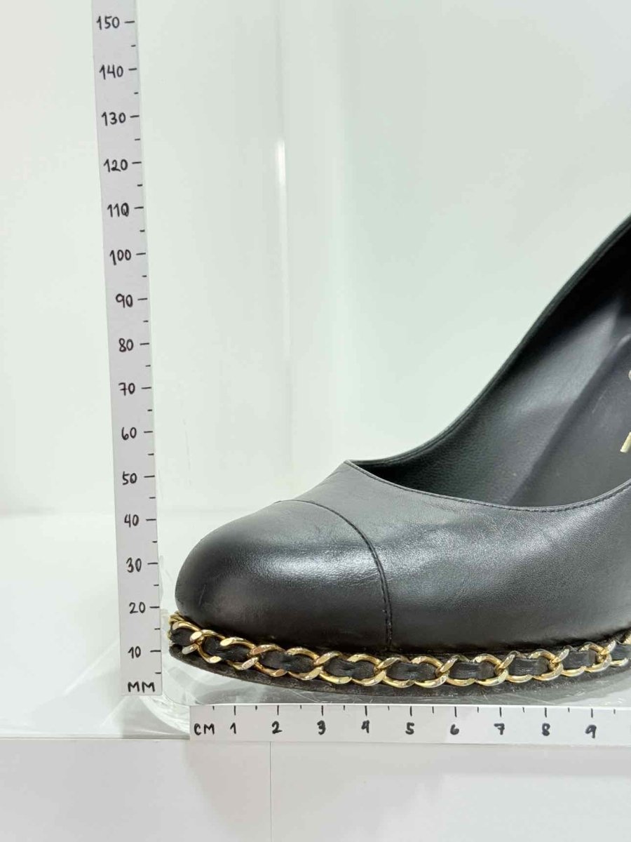 Pre - loved CHANEL Black Size EU 38 Wedges at Reems Closet