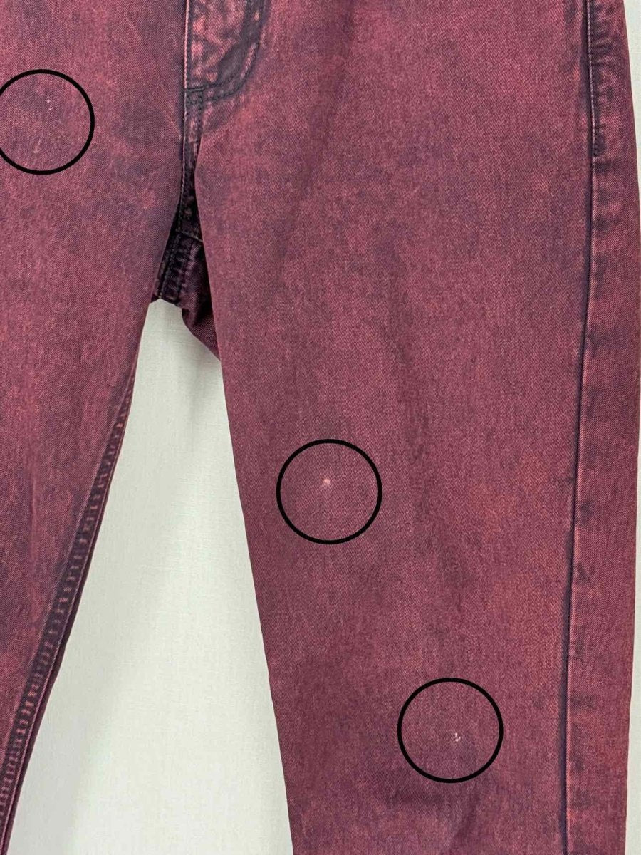 Pre - loved CHANEL Burgundy & Black Washed Size 25 Jeans at Reems Closet