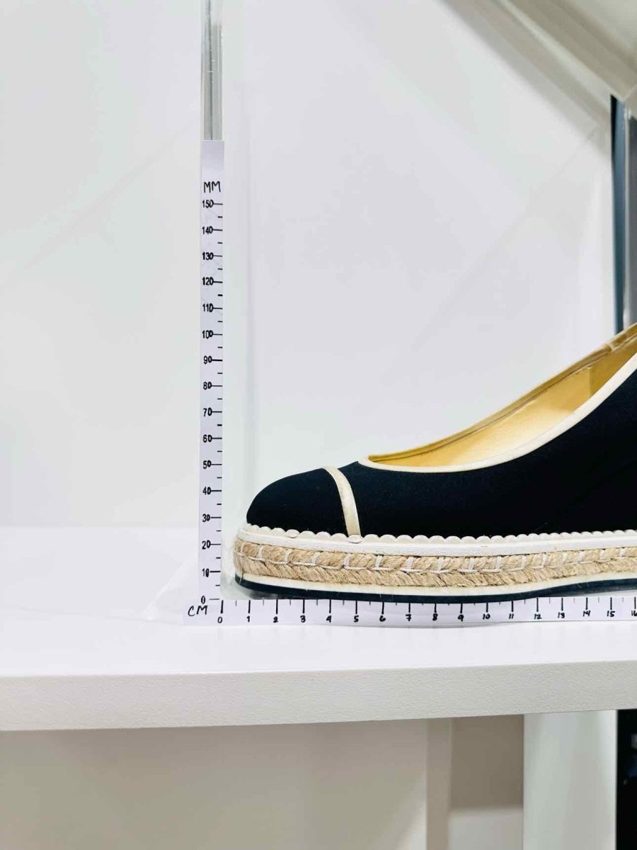Pre - loved CHANEL Espadrille Navy Blue Wedges 36 at Reems Closet