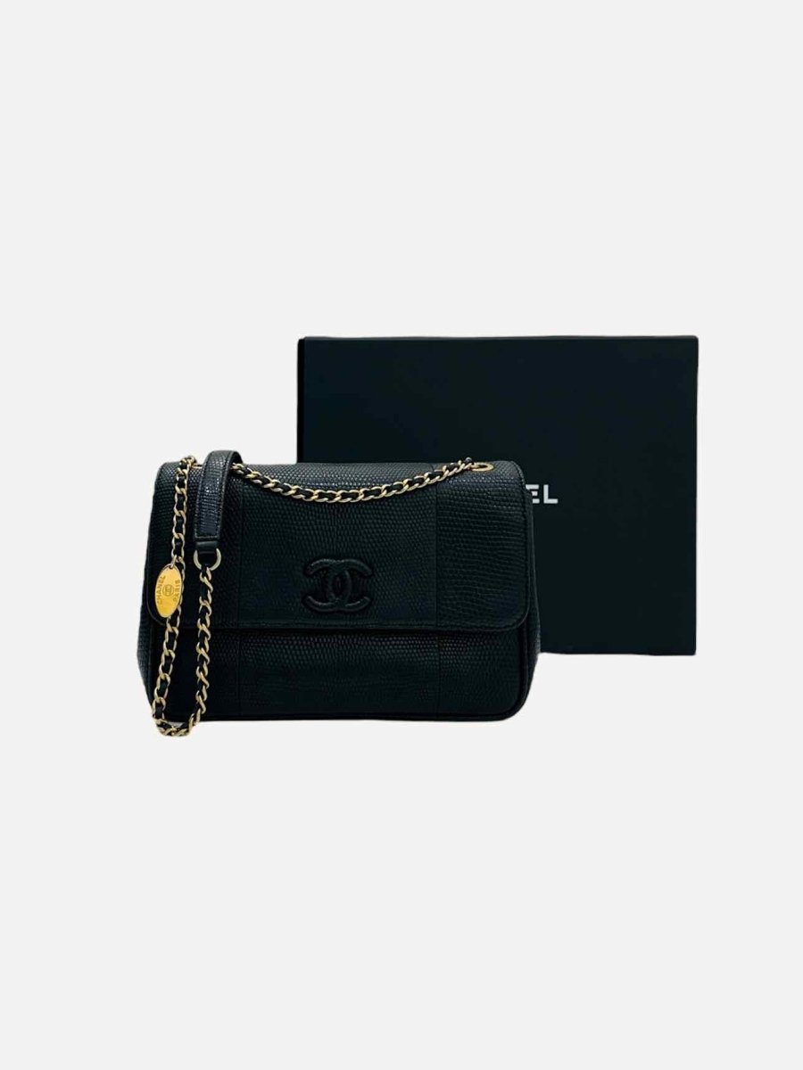 Pre - loved CHANEL Flap Black Crossbody at Reems Closet