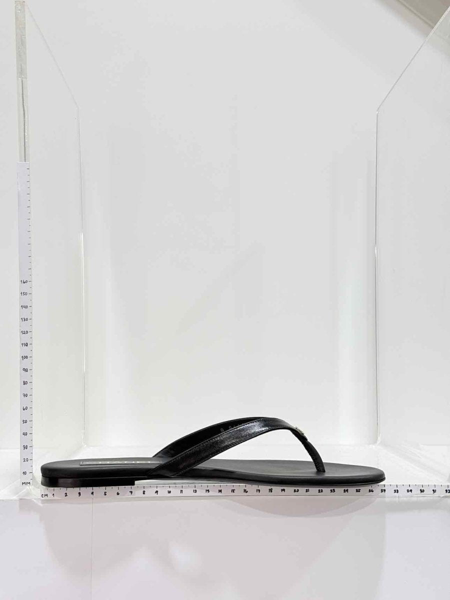 Pre - loved CHANEL Thong Black Size EU 41 Flats at Reems Closet