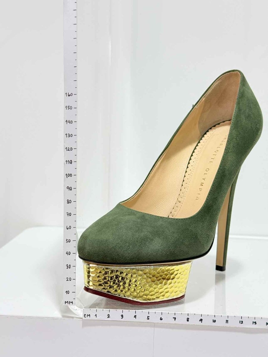 Pre-loved CHARLOTTE OLYMPIA Khaki Size EU 37 Pumps at Reems Closet