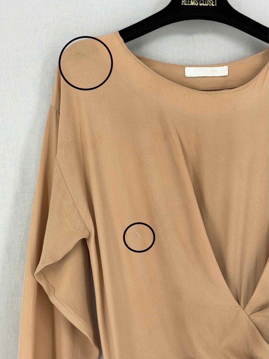 Pre - loved CHLOE Beige Size Medium Knee Length Dress at Reems Closet