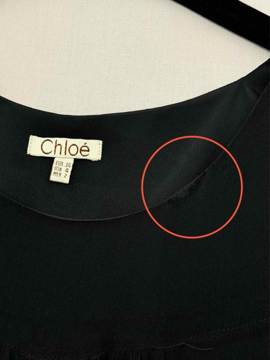 Pre - loved CHLOE Black Multicolor Size US 4 Short Dress at Reems Closet