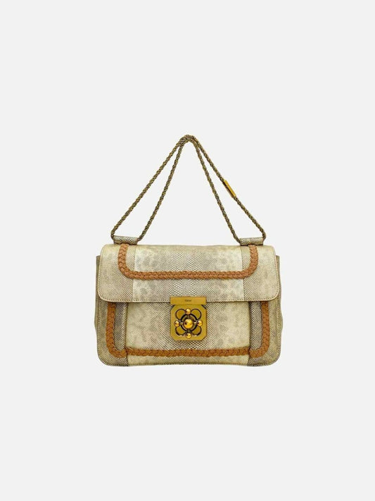 Pre-loved CHLOE Elsie Gold Shoulder Bag from Reems Closet
