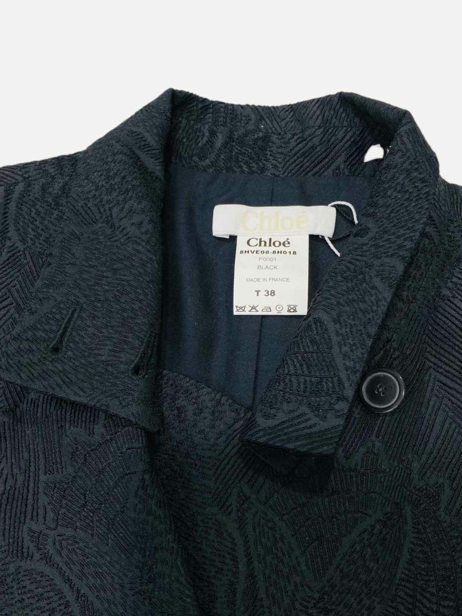 Pre - loved CHLOE Jacquard Black Size US 6 Jacket at Reems Closet