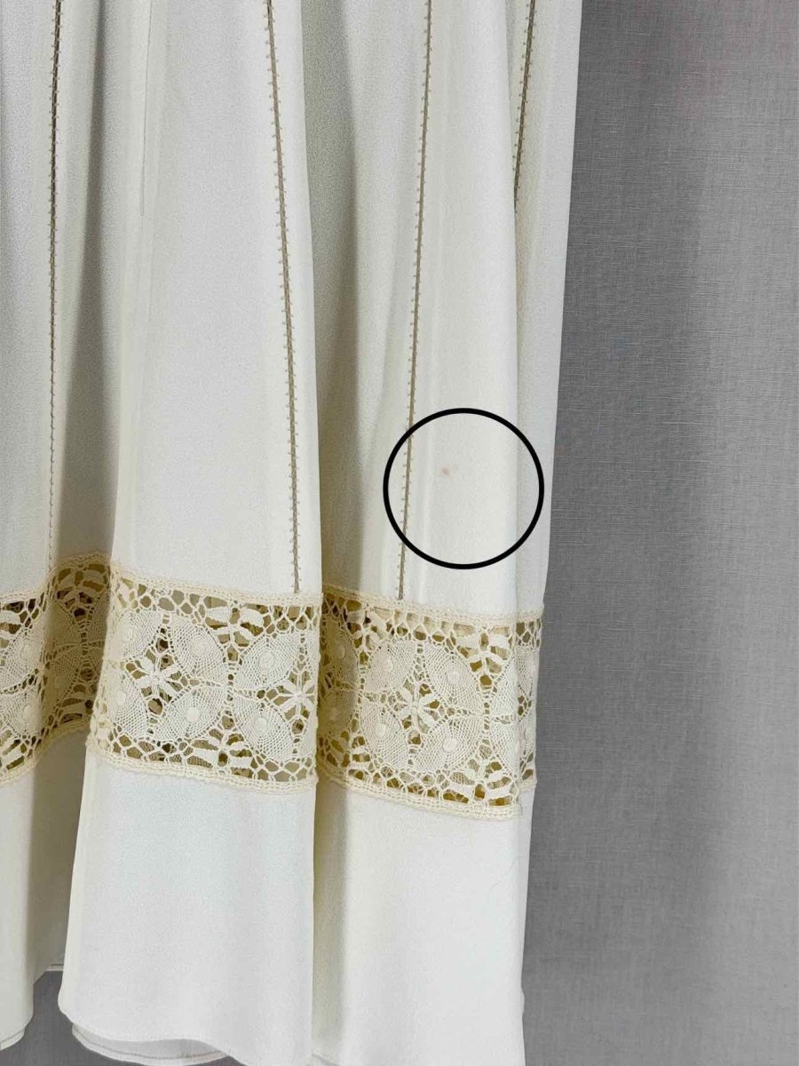 Pre - loved CHRISTIAN DIOR Cream Lace Detail Size US 6 Short Dress at Reems Closet