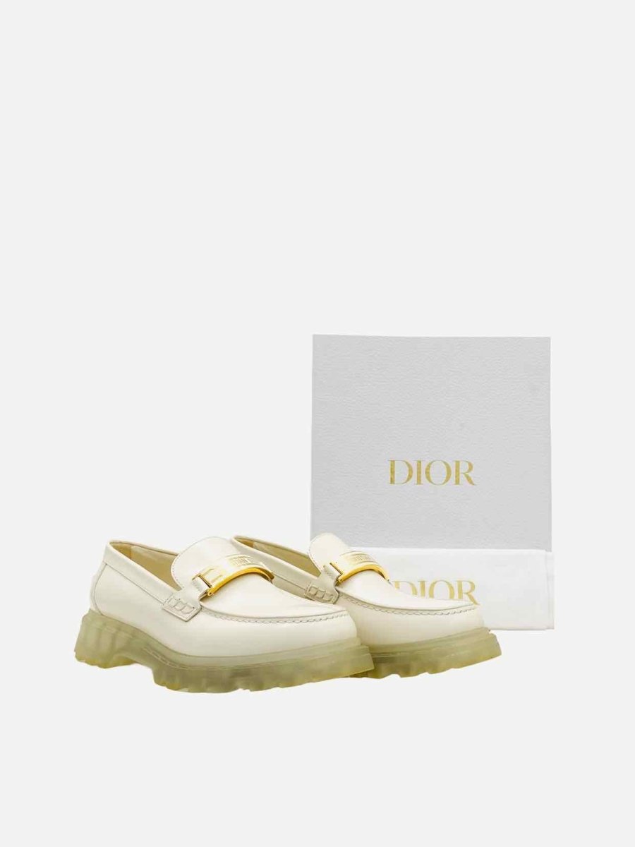 Pre-loved CHRISTIAN DIOR Dior Boy Off-white Loafers from Reems Closet