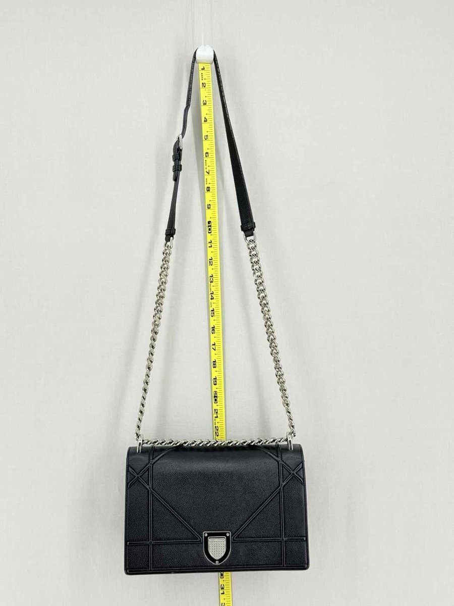 Pre - loved CHRISTIAN DIOR Diorama Black Shoulder Bag at Reems Closet