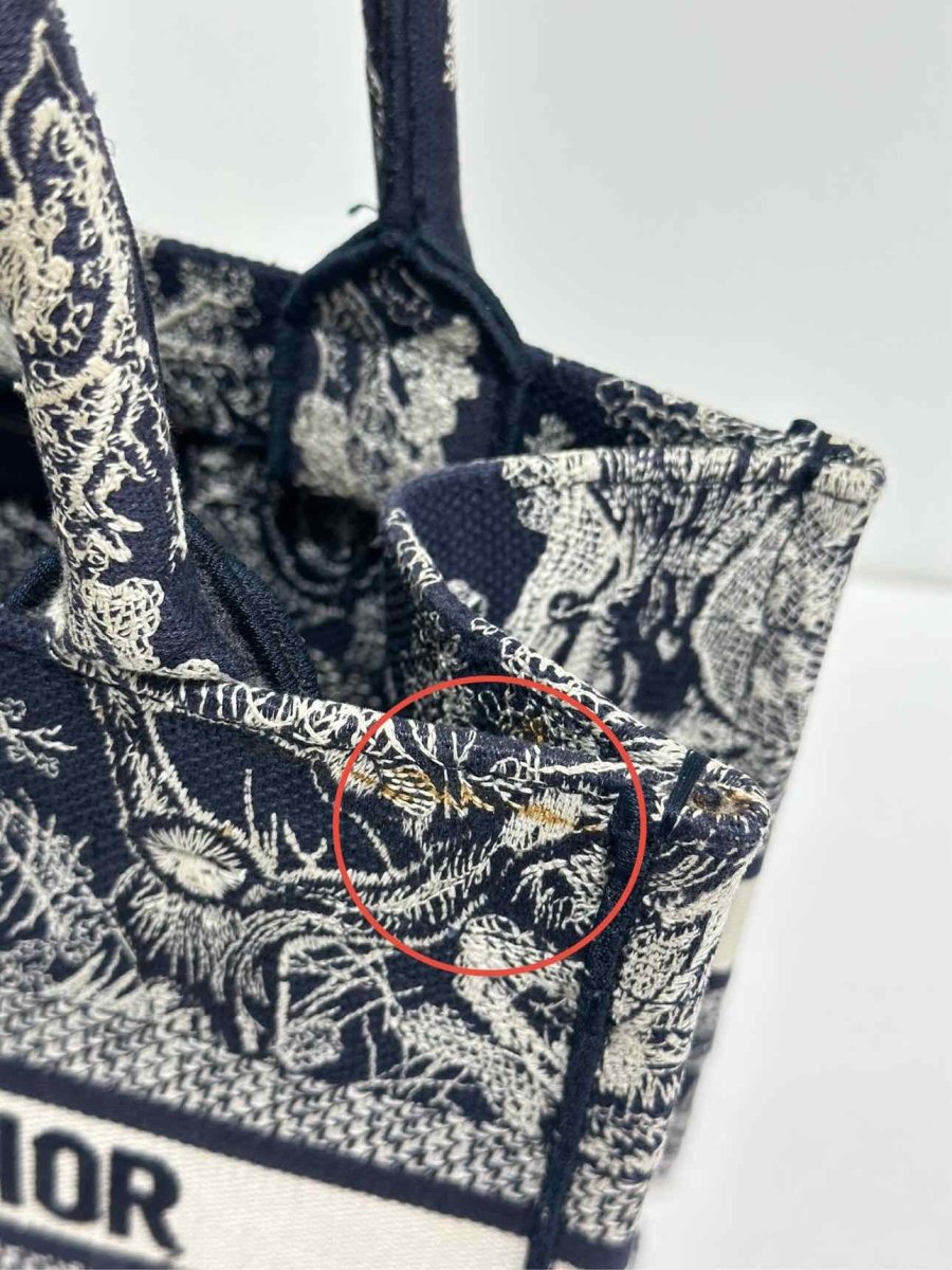 Pre - loved CHRISTIAN DIOR Dioriviera Navy Blue & White Tote Bag at Reems Closet