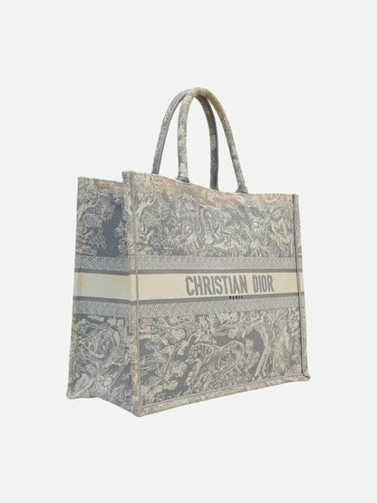 Pre-loved CHRISTIAN DIOR Grey Toile de Jouy Book Tote Bag from Reems Closet