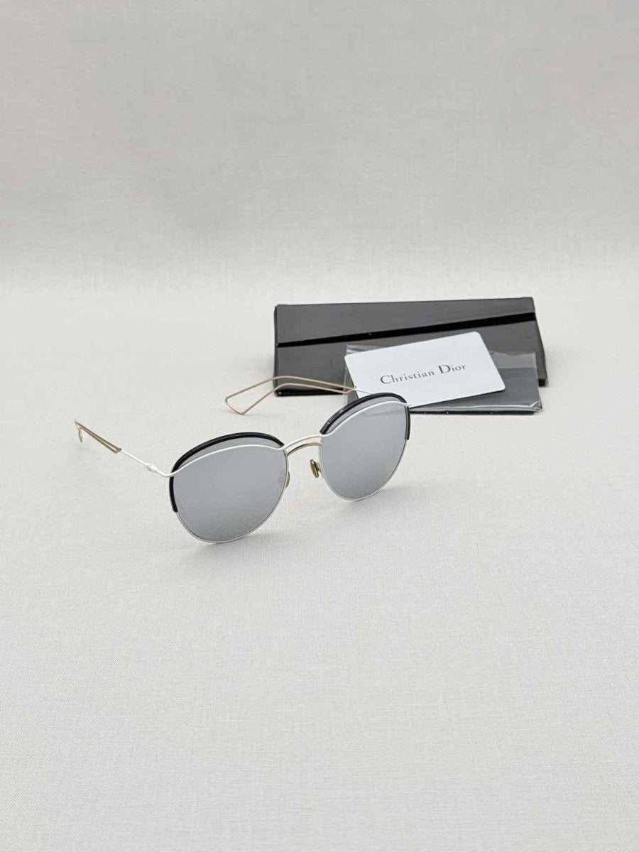 Pre - loved CHRISTIAN DIOR Grey & White Sunglasses at Reems Closet