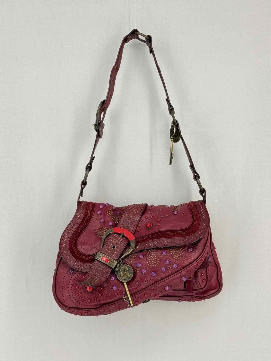 Pre-loved CHRISTIAN DIOR Limited Edition Burgundy Shoulder Bag at Reems Closet