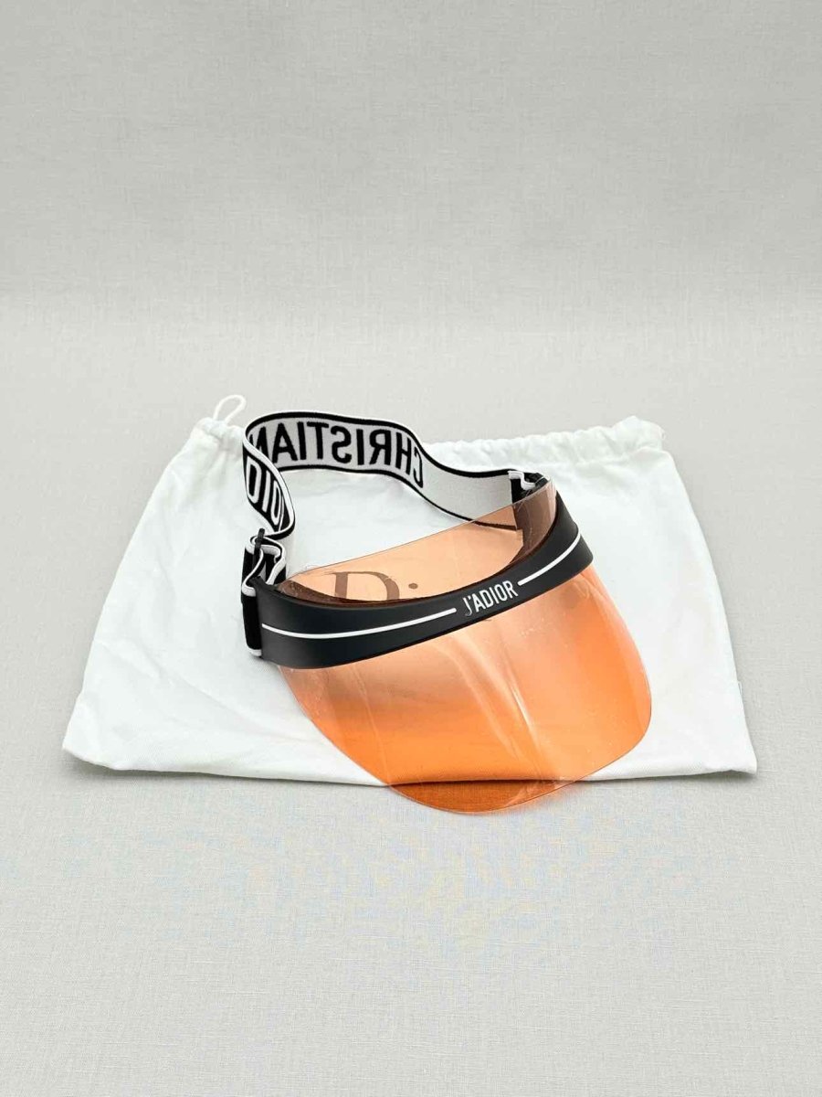Pre - loved CHRISTIAN DIOR Orange & Black Visor at Reems Closet