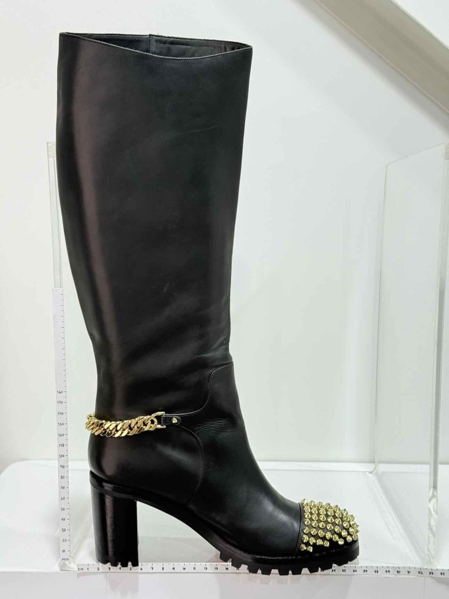 Pre-loved CHRISTIAN LOUBOUTIN Black Size EU 39 Knee High Boots at Reems Closet