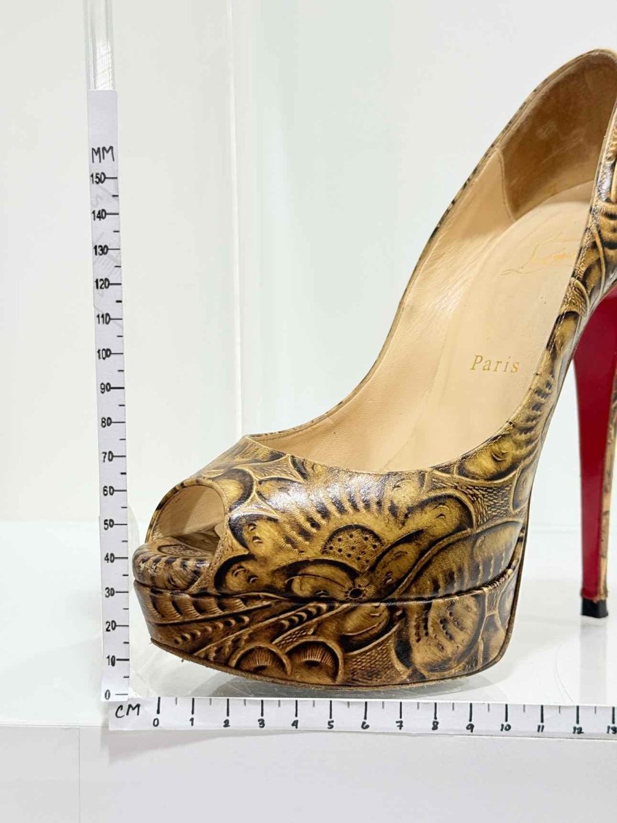 Pre - loved CHRISTIAN LOUBOUTIN Lady Peep Brown Size EU 39.5 Pumps at Reems Closet