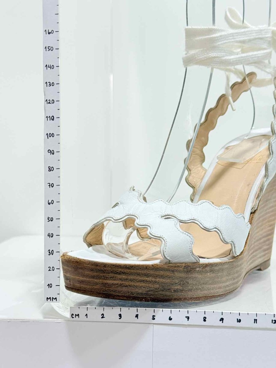 Pre - loved CHRISTIAN LOUBOUTIN White Size EU 39 Wedges at Reems Closet