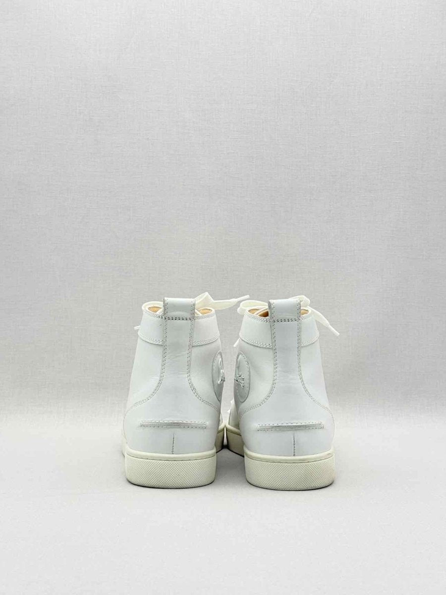 Pre-loved CHRISTIAN LOUBOUTIN White Spiked Size EU 42 Sneakers at Reems Closet