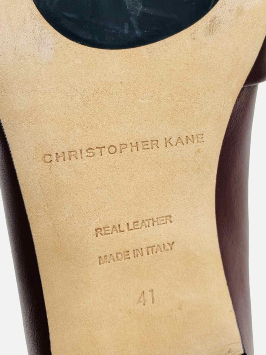 Pre-loved CHRISTOPHER KANE Burgundy Stud Embellished Flats from Reems Closet