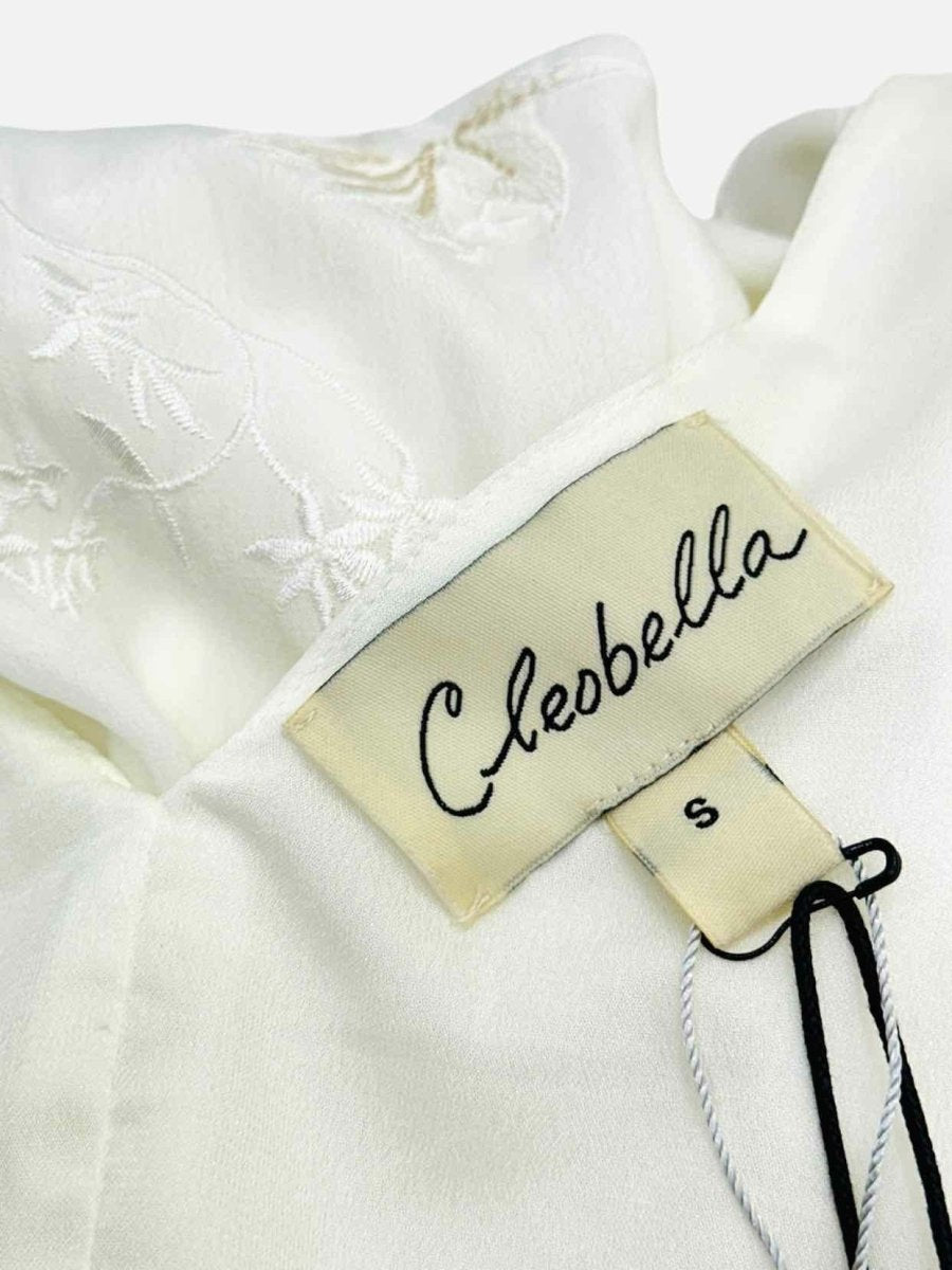 Pre - loved CLEOBELLA Off - white Printed Size Small Midi Dress at Reems Closet