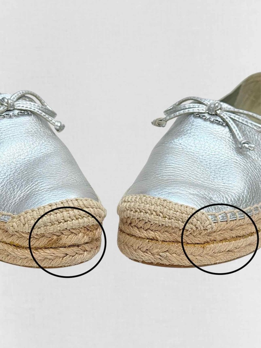 Pre - loved COACH Espadrille Silver Size EU 36 Flats at Reems Closet