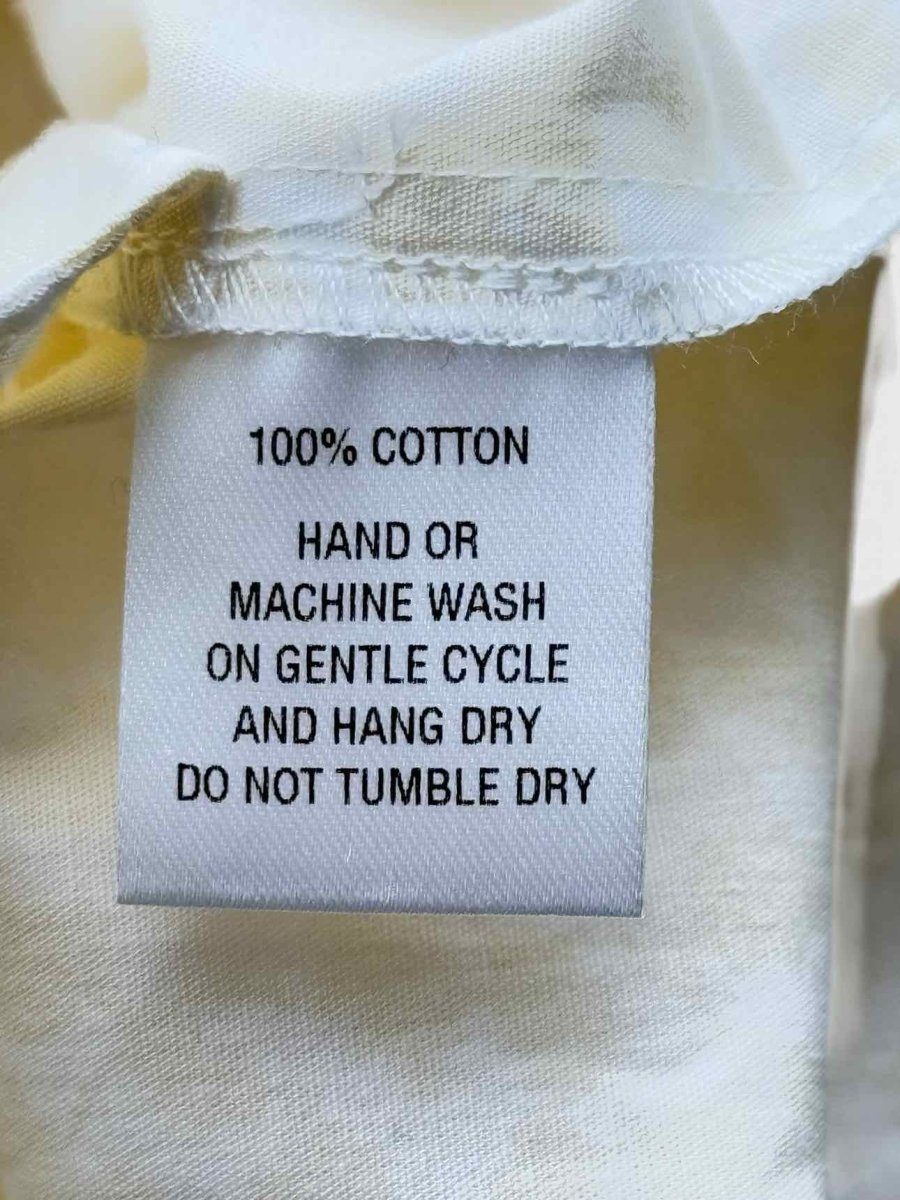 Pre - loved COCO SHOP Yellow & White Size Medium Midi Dress at Reems Closet